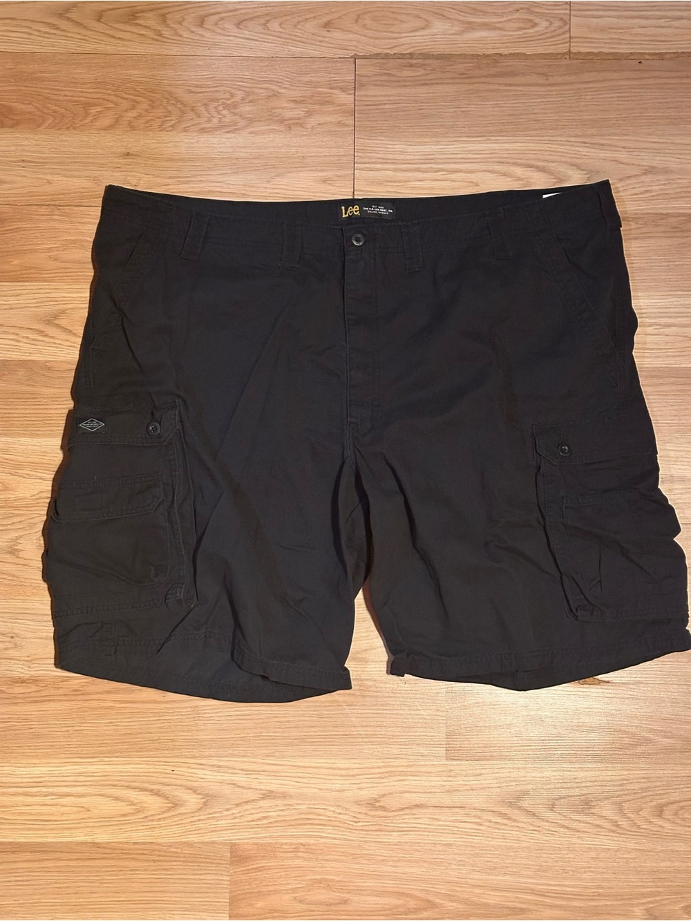 Lee Wyoming Cargo Shorts Mens 50 Black 100% Cotton Big & Tall